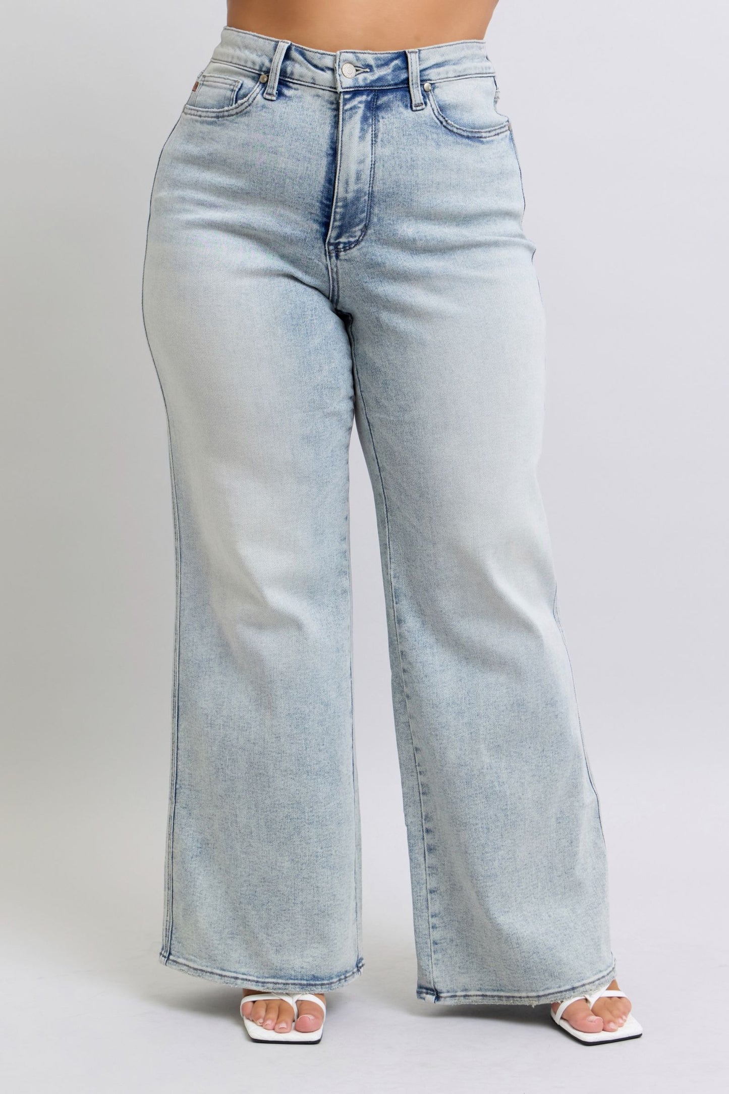 Judy Blue High Waist Tummy Control Retro Wide Leg Jeans 88867