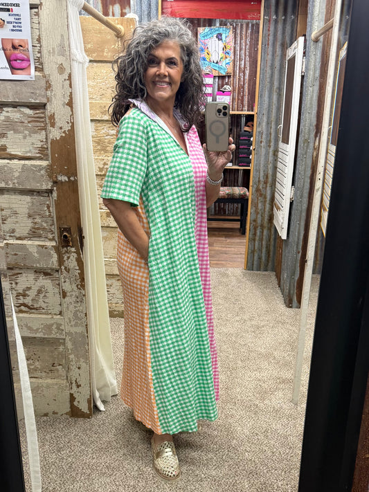 Adrienne AUDREY Seersucker Gingham Dress