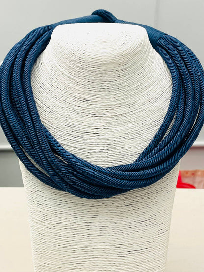 "Original" Slub 8-Strand Necklace (navy)