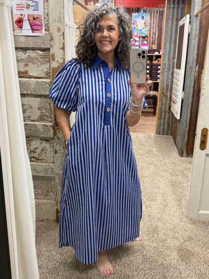 Blue Striped Entro Dress