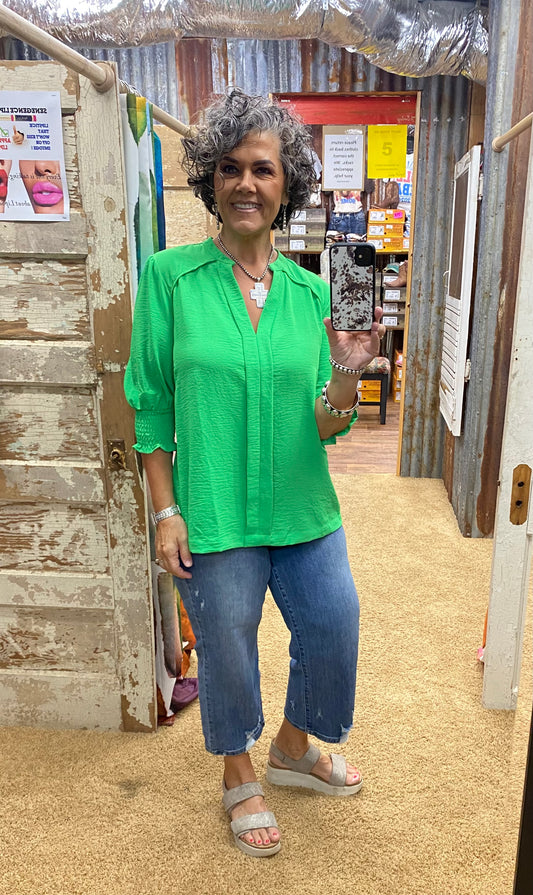 Fresh Start Green Blouse