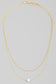 Single Pearl Charm Layered Gold Chain Necklace