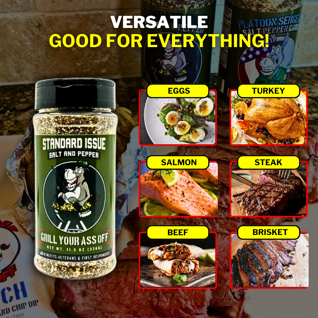 Standard Issue Salt & Pepper Seasoning - Spice Blend, BBQ: 11.5oz Bottle