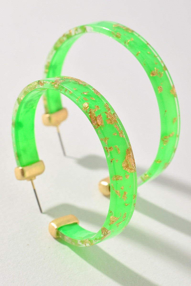 Neon Green Hoop Earrings