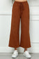 Rust Textured Cropped Wide Pants