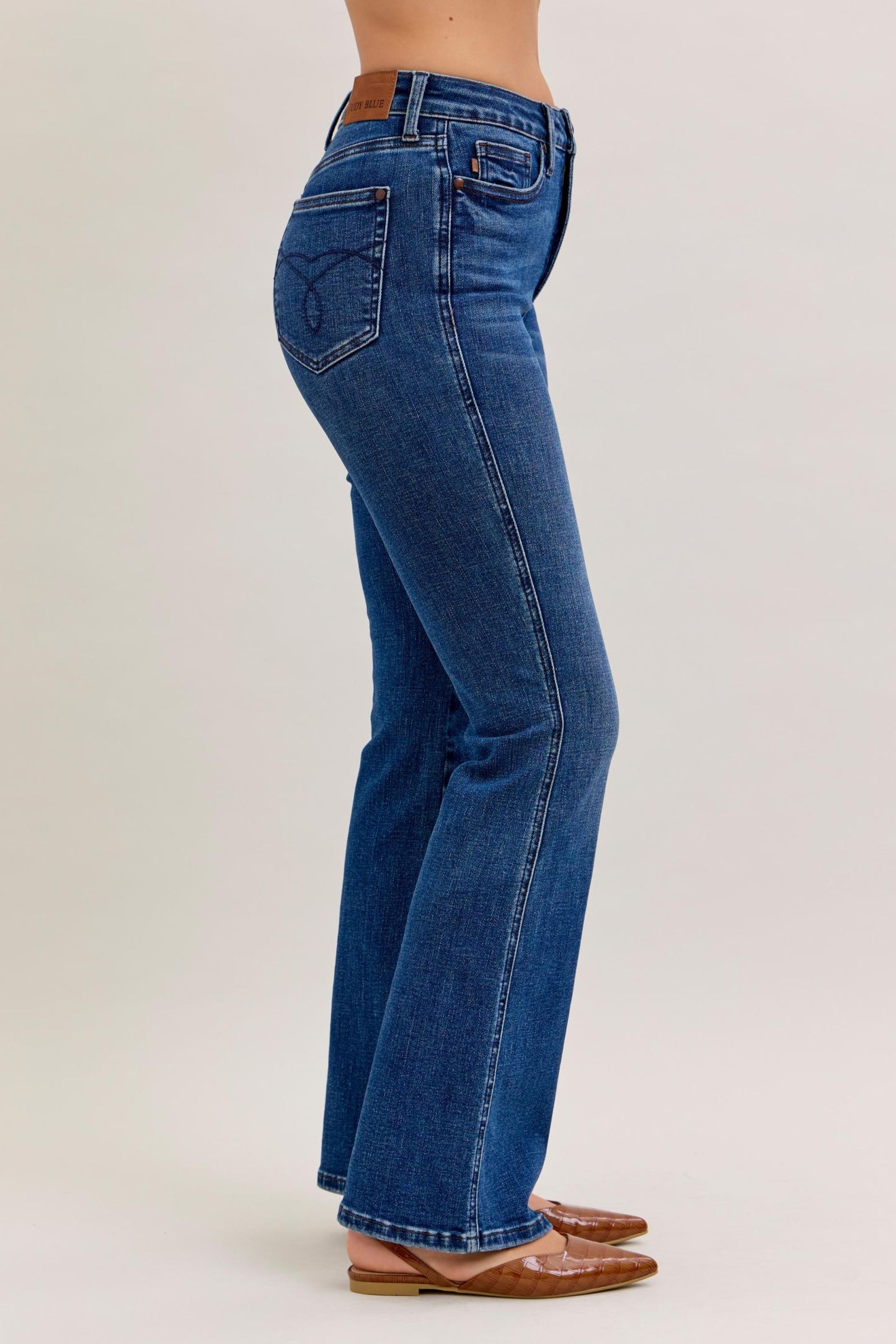 Judy Blue HW Tummy Control Bootcut Jeans Short Inseam 881062