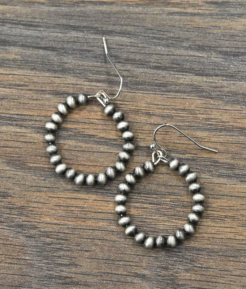 Handmade Navajo Bead Hoop Earrings