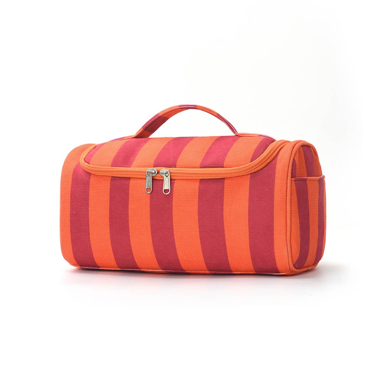 Cherry Color-block Striped Hair Tool Storage Bag Travel Carry Case
