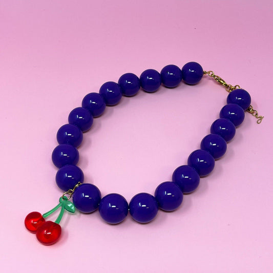 Color Bauble Sweet Fruit Lovely Necklace: Cherry