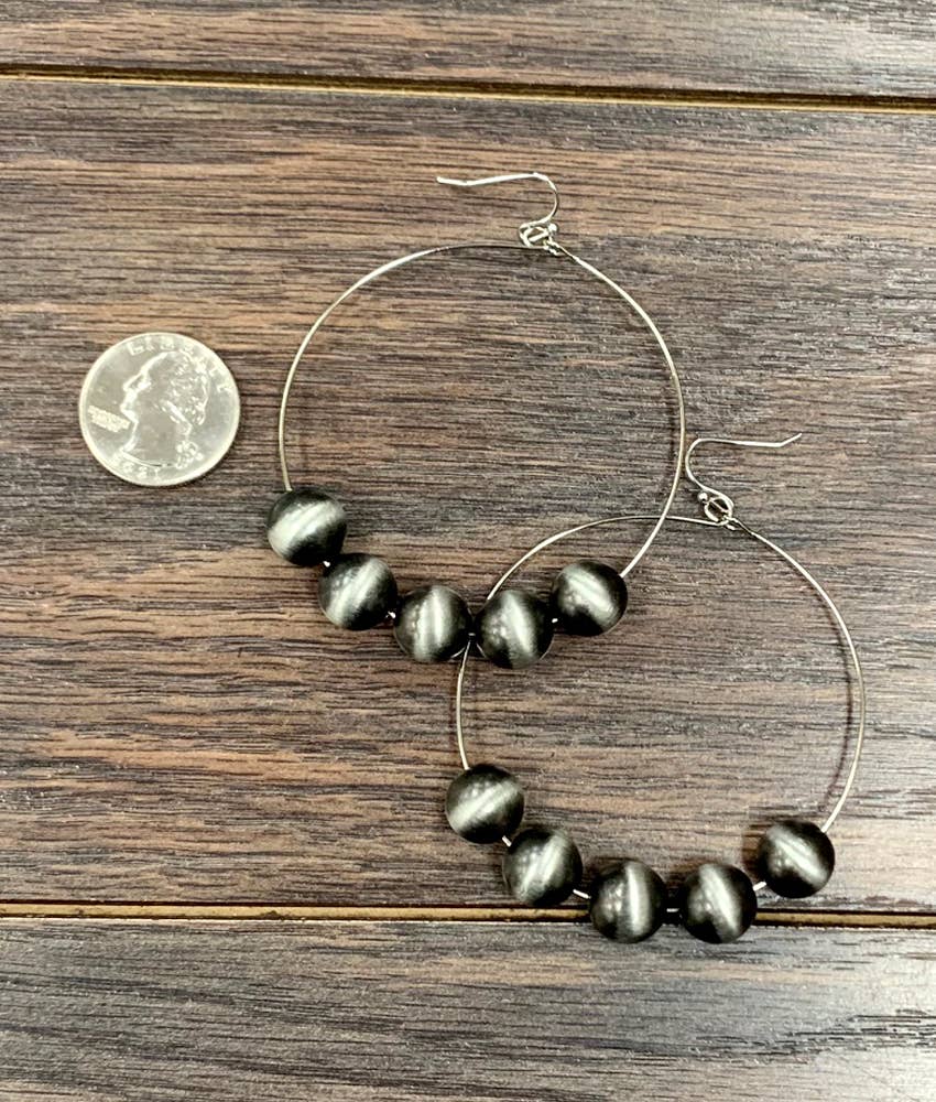 Navajo Bead Hoop Earrings