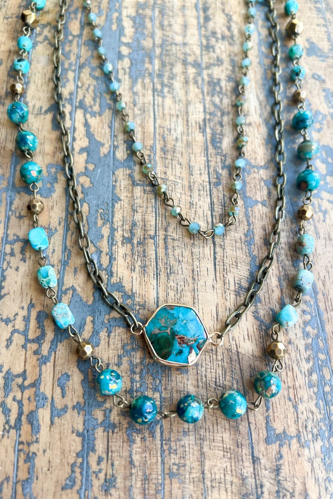 Janet Turquoise Necklace, Earring and Bracelet Set