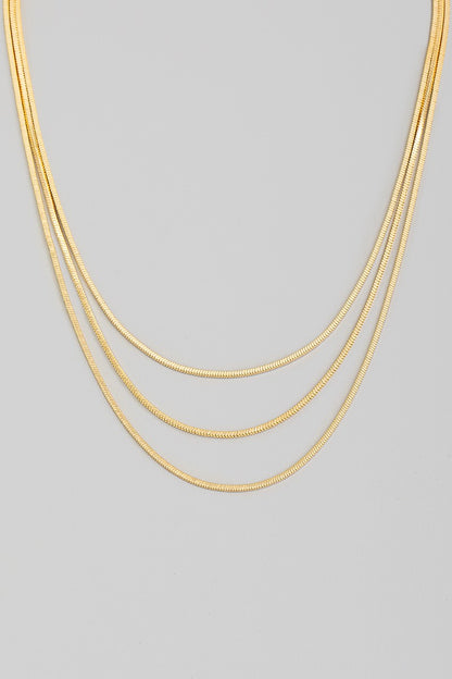 Layered Snake Gold Chain Necklace