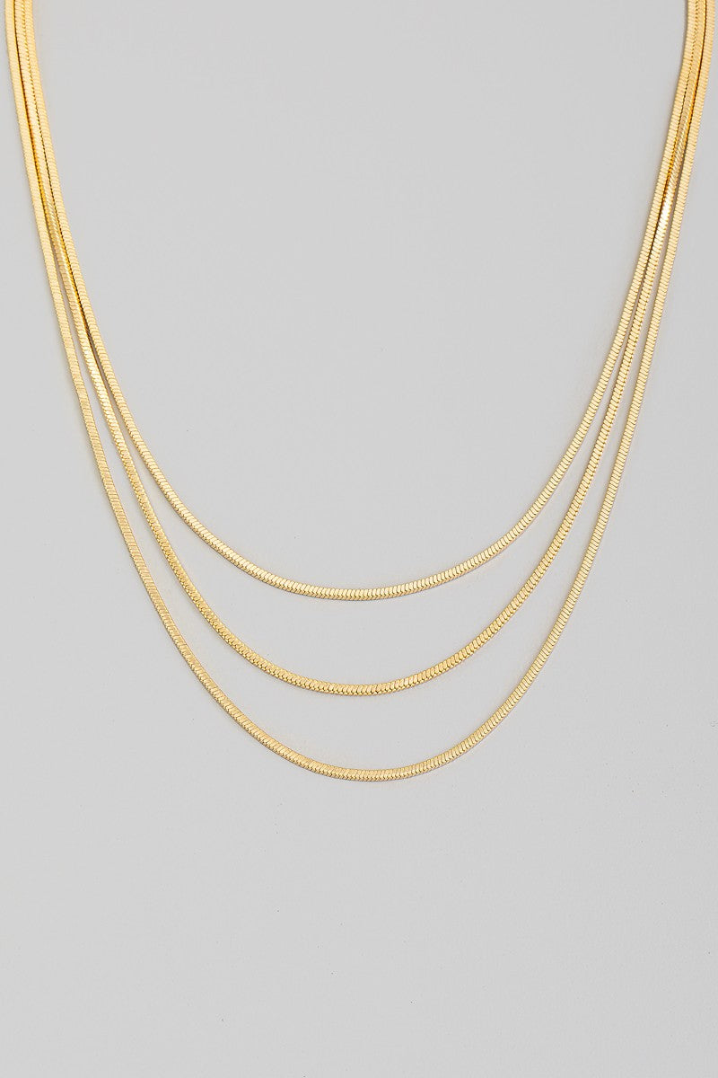 Layered Snake Gold Chain Necklace