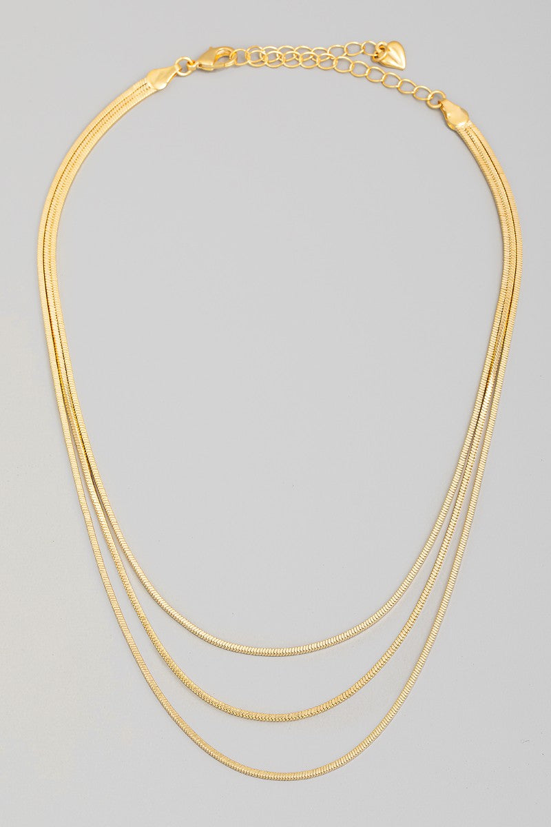 Layered Snake Gold Chain Necklace