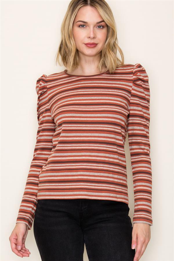 Mocha/Rust Knit Top