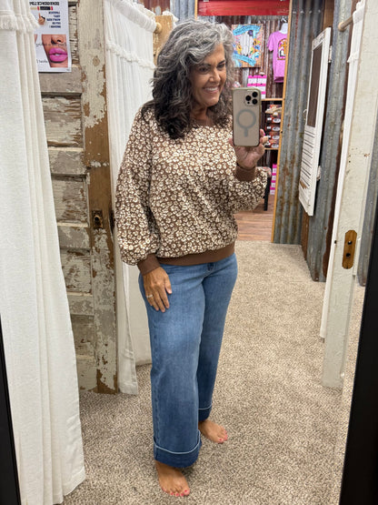 🤎 Floral Pattern Knit Pullover — Brown 🤎