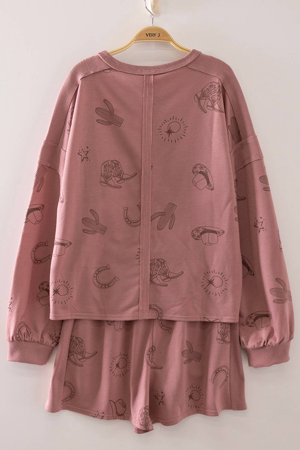 Western Print Lounge Set: MAUVE