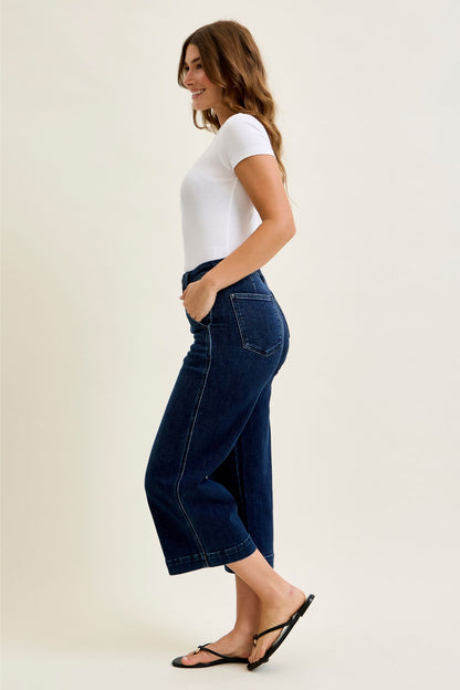 Judy Blue HW Ankle Wide Trouser Jean 82694