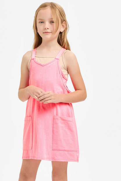 Girls Blue Neon Pink Tank Dress