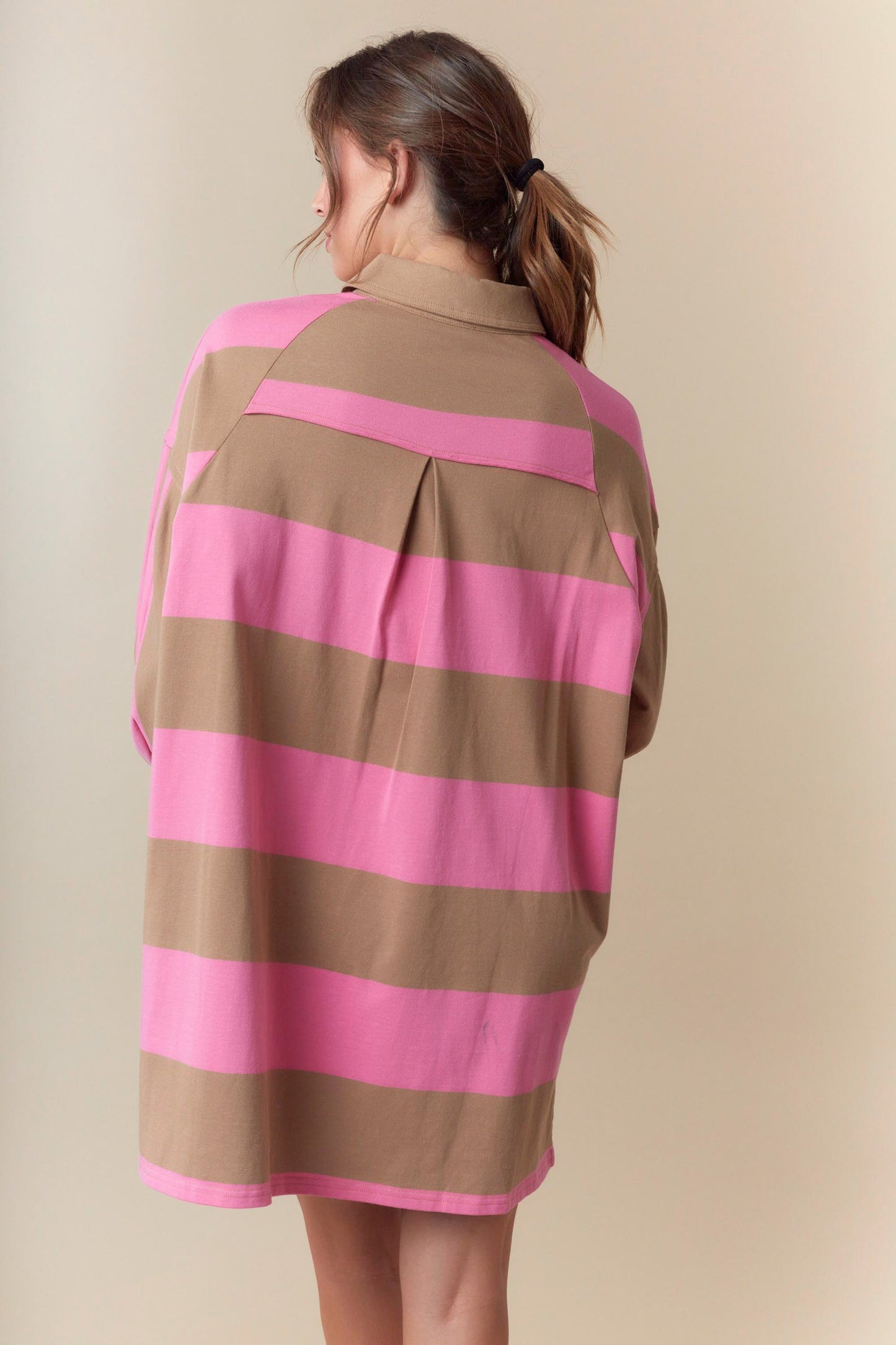 Pink & Mocha Oversized Shirt/Dress