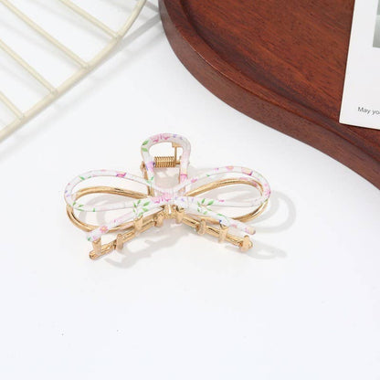 Botanical Floral Coquette Clip Hair Claw Clips | 40H1102: OFF WHITE