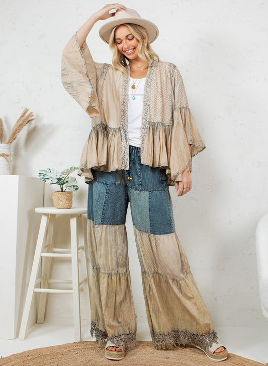 Boho Frill & Flow Kimono & Pant Set