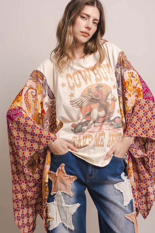 Cowboy Pancho Top