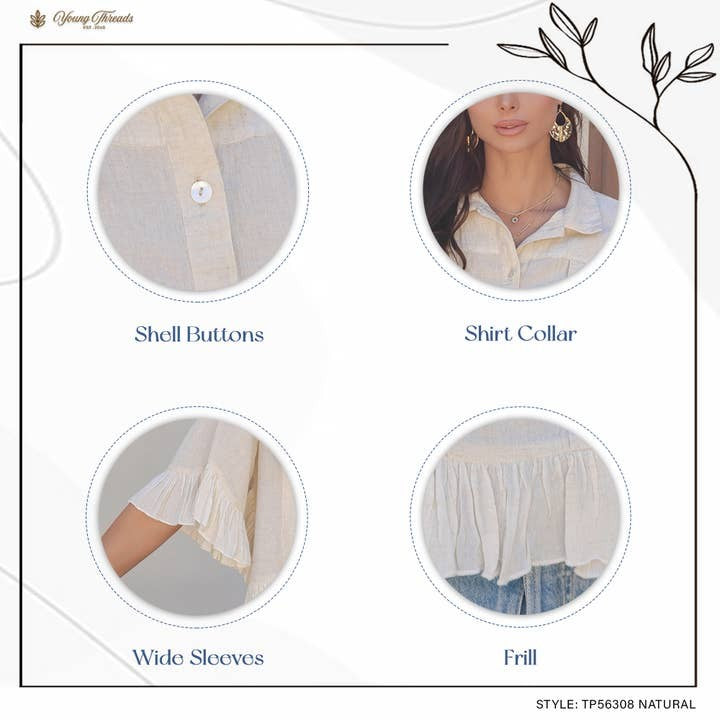 Crop Latte Top/Jacket With Ruffled Hem