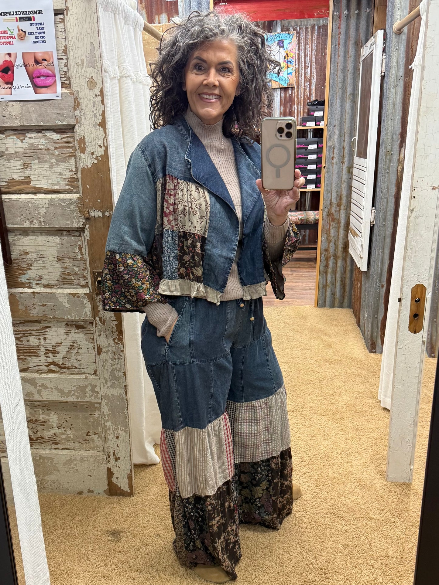 Boho Inspired Embroidered Cardigan With 3/4 Sleeve