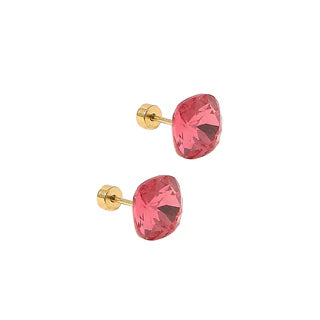 LINNY CO Flat Back Screwback Stud Earrings Lux - Kit Hot Pink
