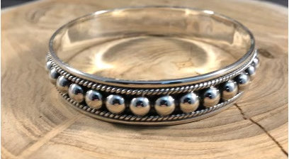 BOHO SOL 5MM Ball with Rope 925 Sterling Bangle