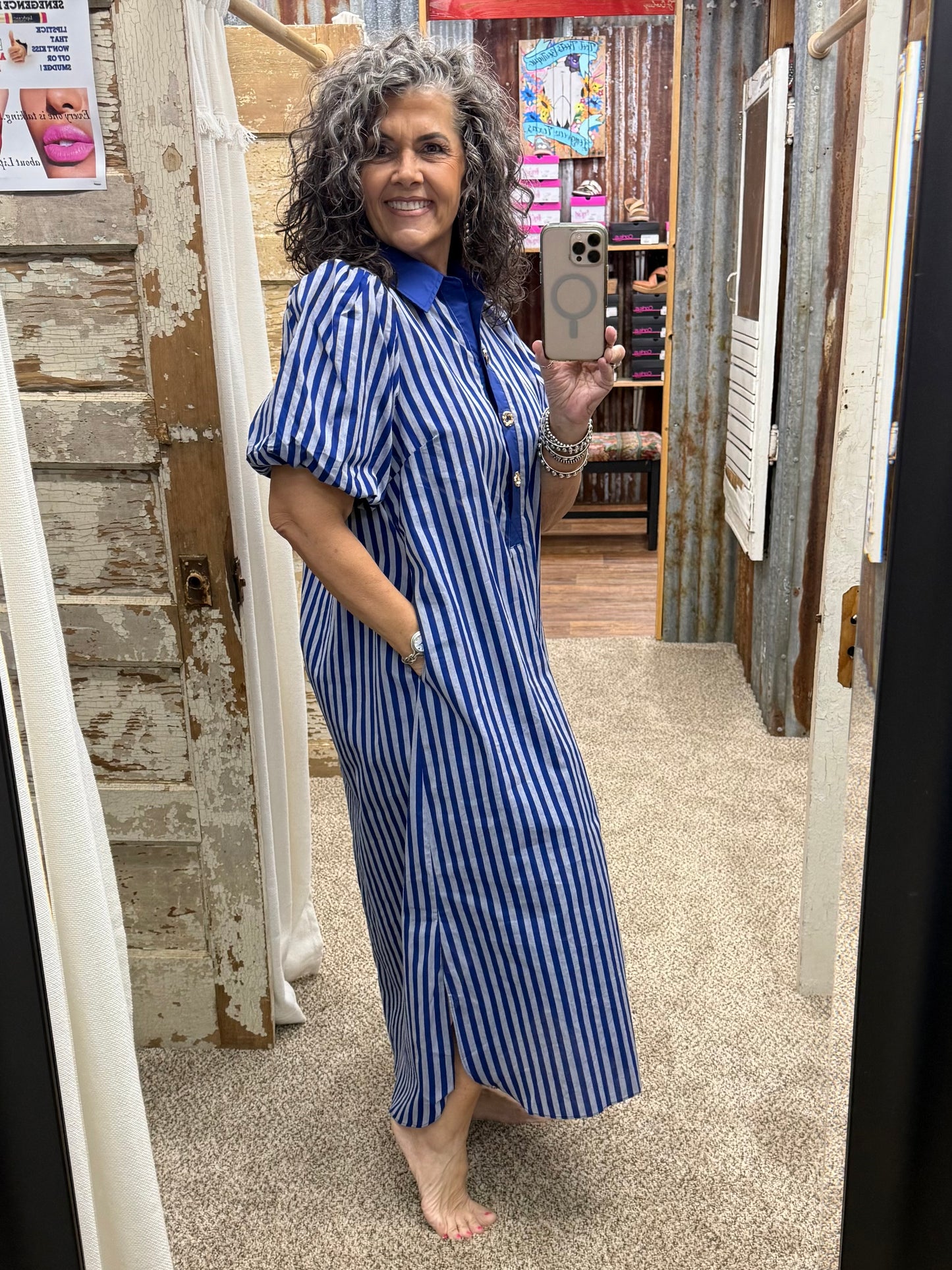 Blue Striped Entro Dress