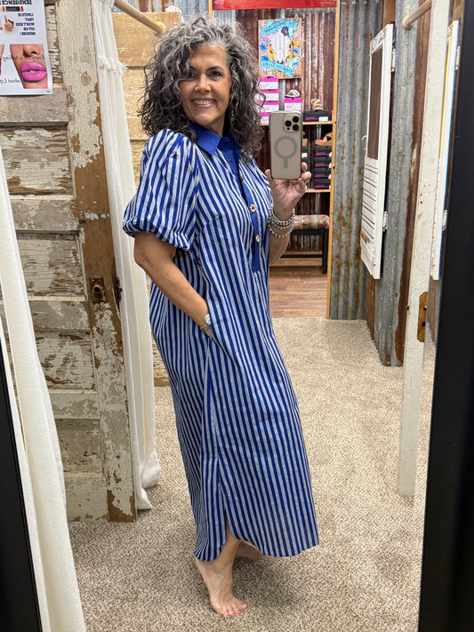 Blue Striped Entro Dress