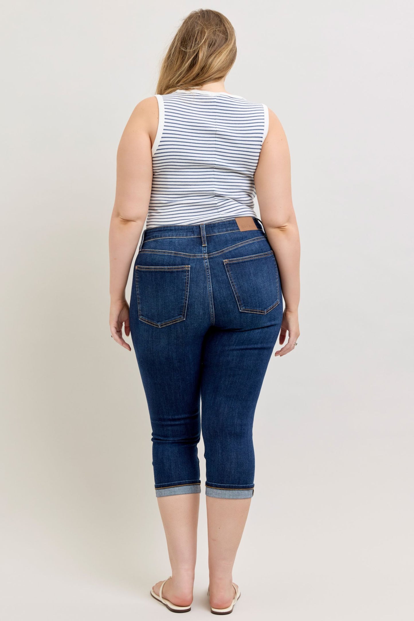Judy Blue HW Capri w/ Single Cuff Jeans 72123