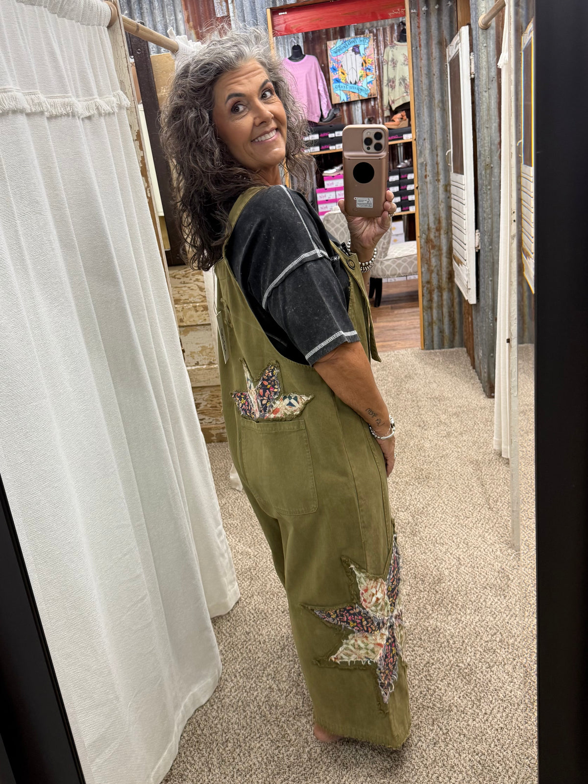 Patchwork Adjustable Strap Bib Overalls