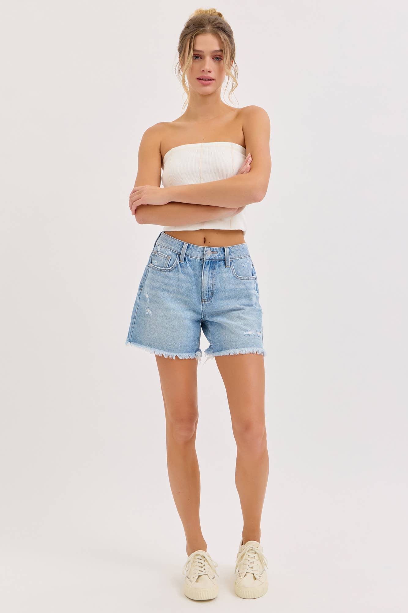 Mid Rise BF Shorts by Cello