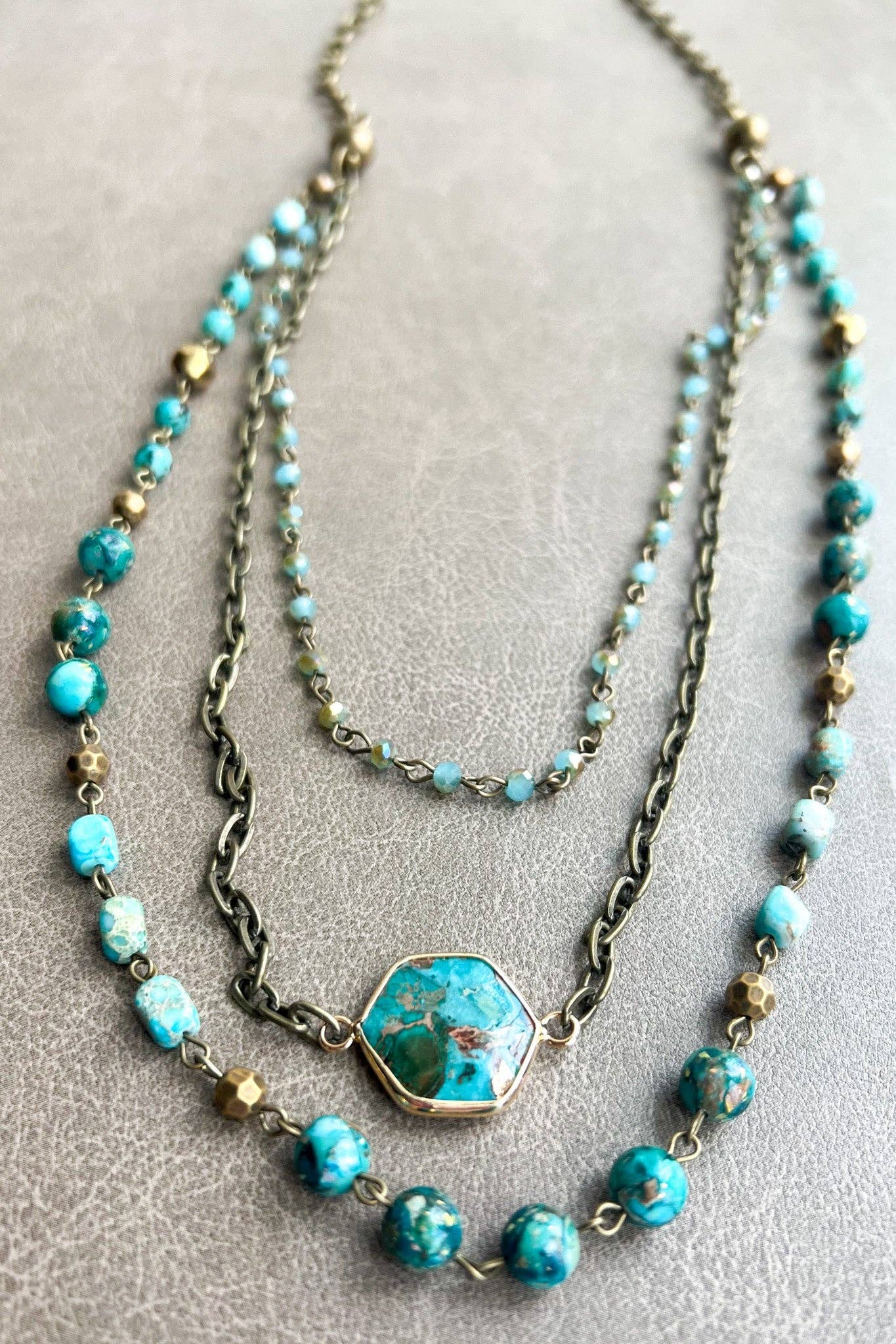 Janet Turquoise Necklace, Earring and Bracelet Set