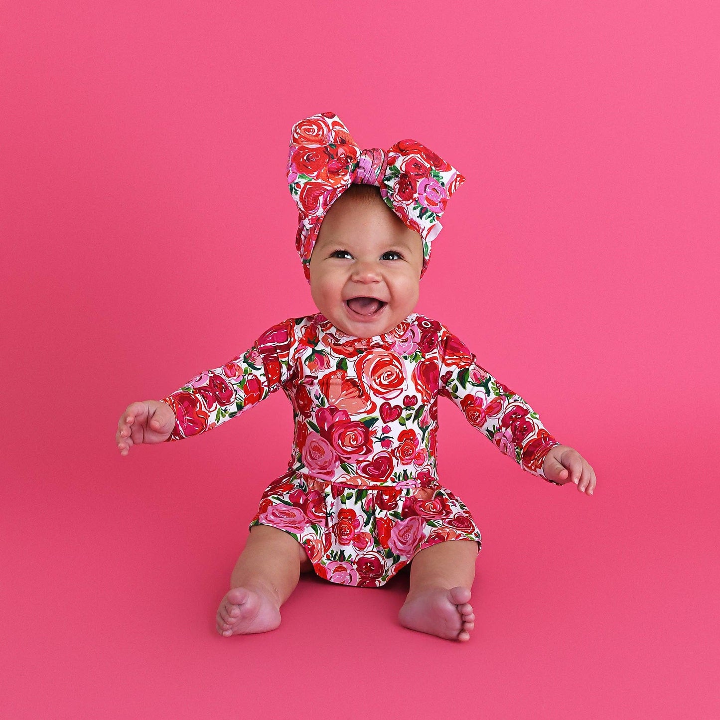 Rose Tutu Baby Dress Bamboo Outfit Valentines Day