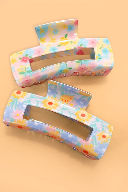 FLORAL HAIR CLAW CLIP | 40H1086: Pink