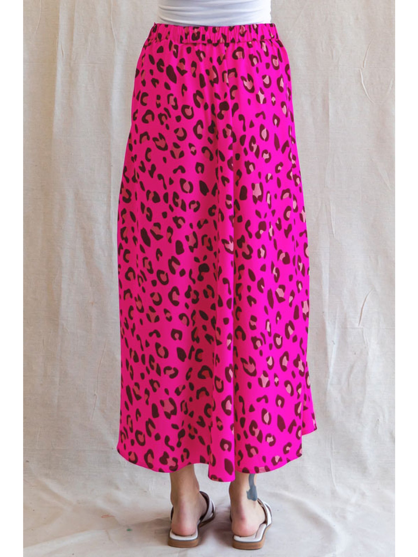 Fuchsia Leopard Print Circle Skirt