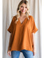 Caramel Solid Boxy Top