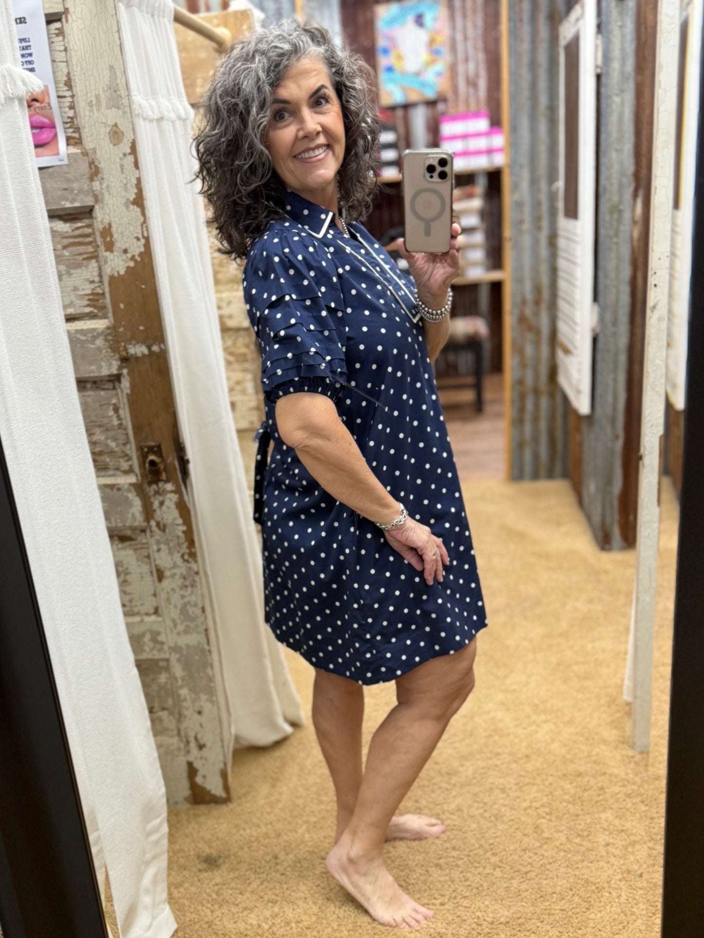 The Navy Polka Dot Dress