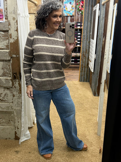 Two Tone Brown Sweater