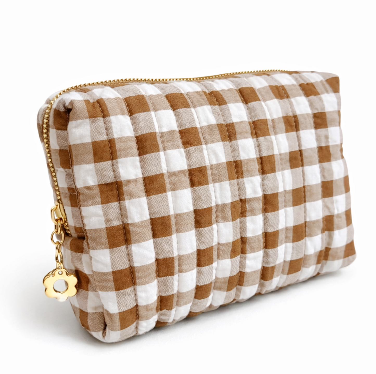 Everyday Color Gingham Cosmetic Bag – Lightweight Travel Pouch: Black
