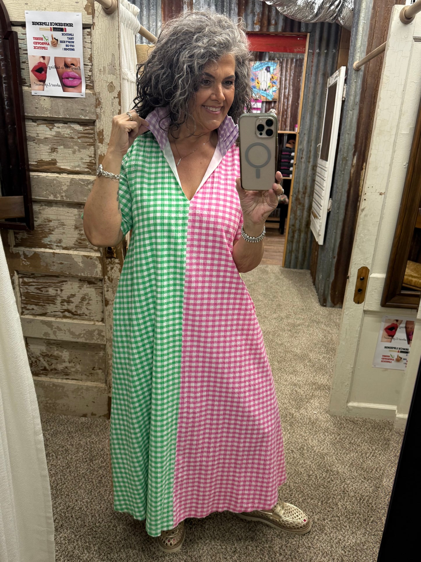 Adrienne AUDREY Seersucker Gingham Dress