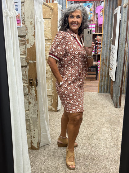 UMGEE Floral Short Sleeve Mini Dress