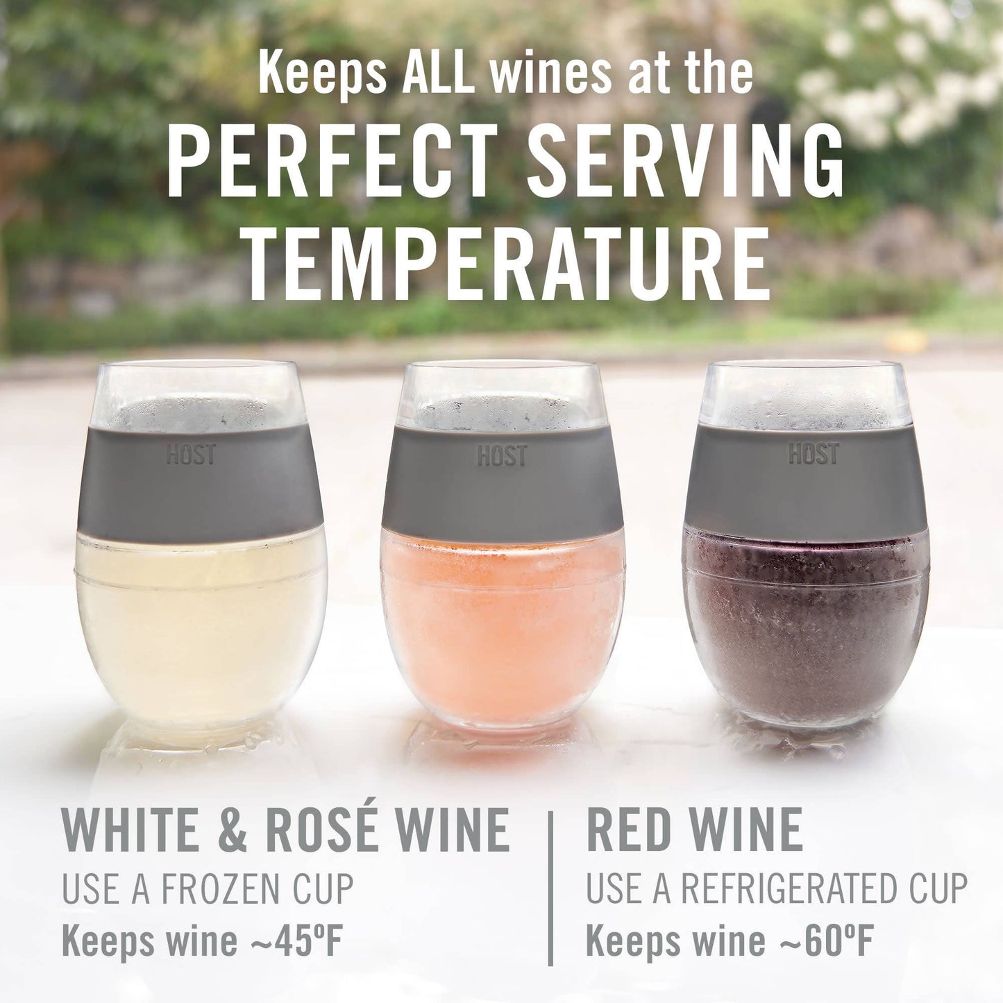 Wine FREEZE™ Cooling Cups in Asst Tinted Colors CDU of 12