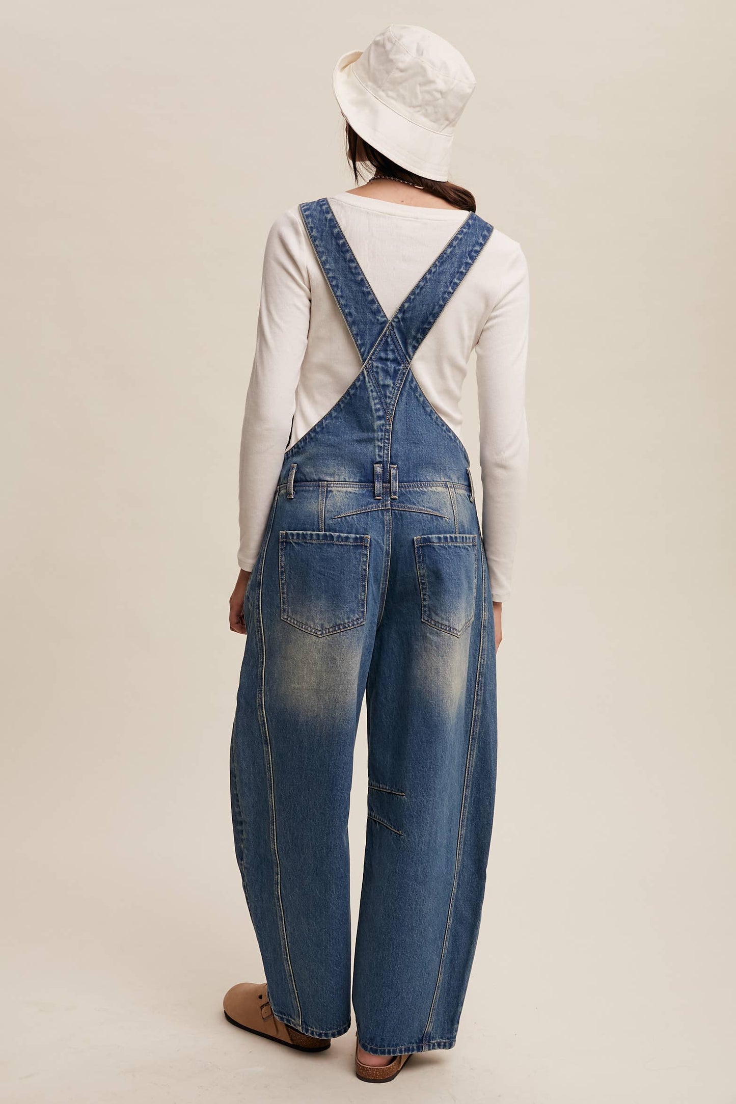 Barrel Jean Denim Overalls