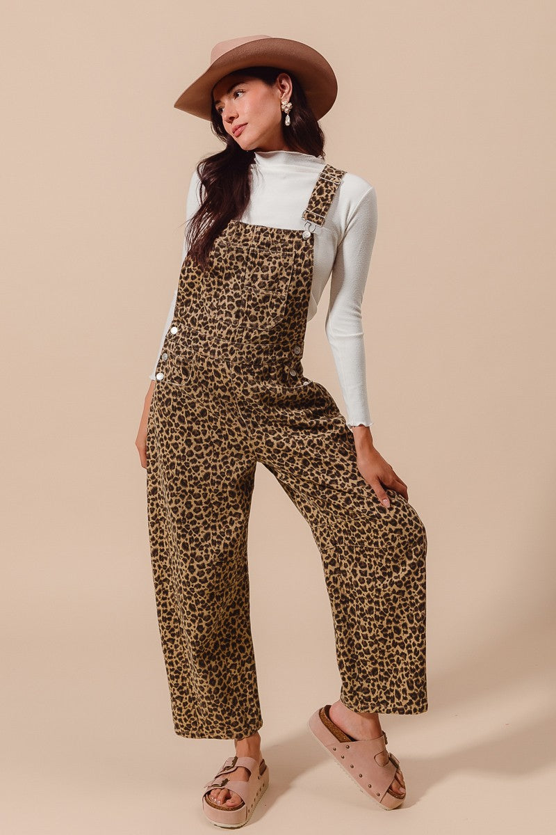 Leopard Barrel Overalls