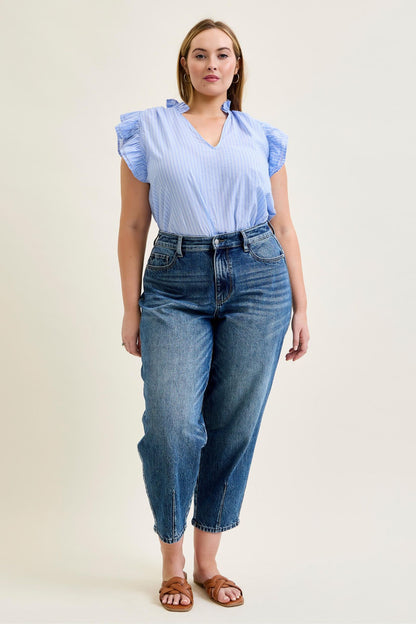 Judy Blue HW R.M. Barrel w/ Dart Detailing Jeans 881152